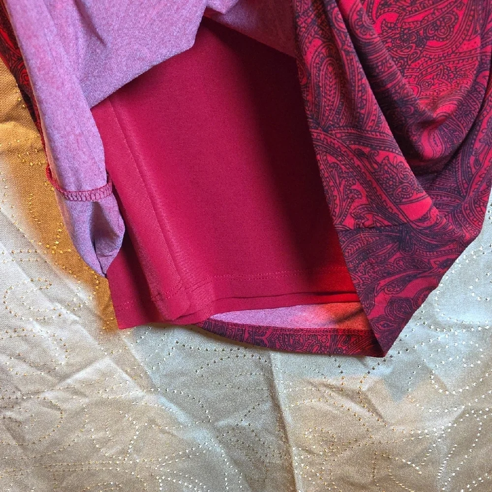 Lauren Ralph Lauren Burgundy Paisley Long Sleeve Dress - Picture 6 of 8